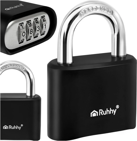 kombinationshængelås RUHHY 4-cifret, stål, 50 mm
