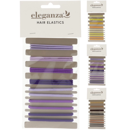 Sæt med 18 elastiske hårelastikker uden metal