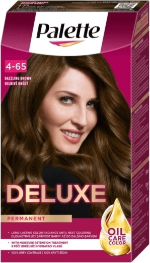 Palette Deluxe permanent hårfarve 4-65 Blændende brun 50 ml
