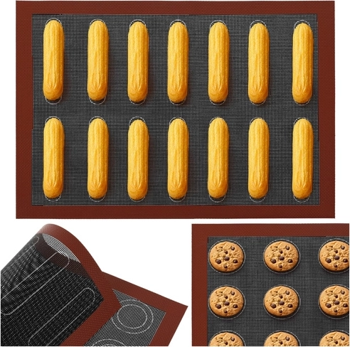 Silikone perforeret bageunderlag 30 × 40 cm RUHHY, dobbeltsidet, genanvendelig