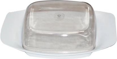 Oval smørboks af plast 19 × 12 cm, mix af farver