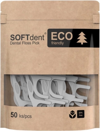 Softdent Eco tandstikker med tandtråd 50 stk.