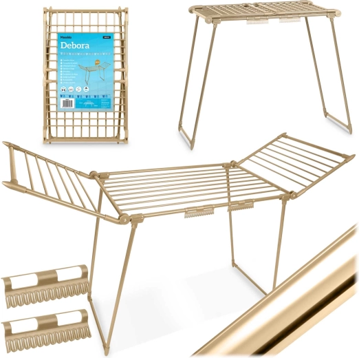 Sammenklappeligt gulvstativ til tørrestativ Massido Debora Gold 19 m