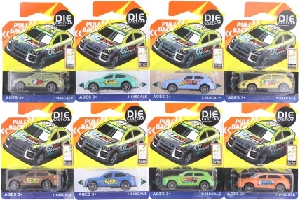 Metalbil med friktionsmotor (tilbagetræk)