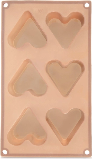 Silikoneform til småkager hjerte, beige 29 × 17,5 × 3,8 cm