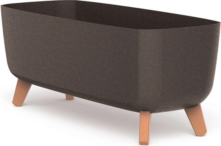 Selvvandende altankasse med ben 58 cm ECO Wood kaffe