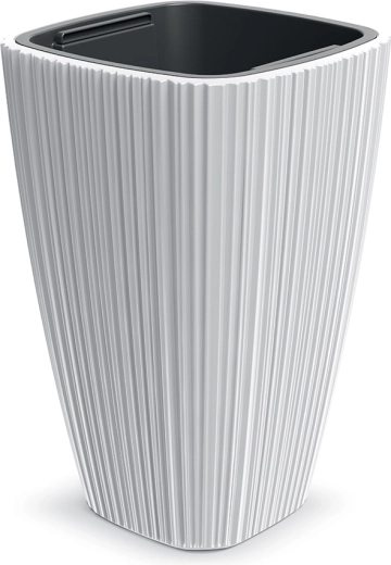 Plastisk plantekrukke ORO 39 cm hvid med indsats