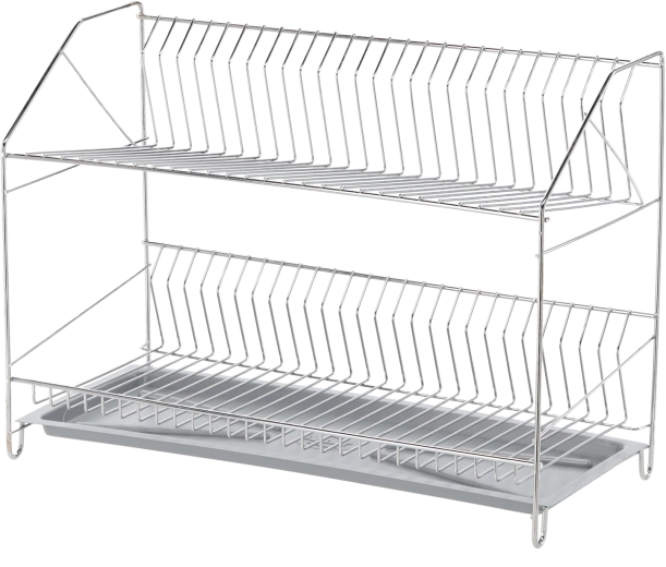 ANDER opvaskestativ i to niveauer, krom, sølvfarvet