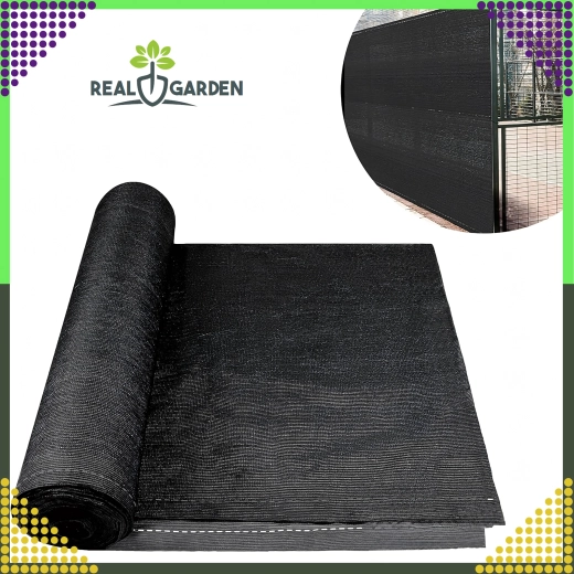 Skygge- og camouflagenet 1,5 × 25 m, 180 g/m², 95 %, UV-beskyttelse – sort