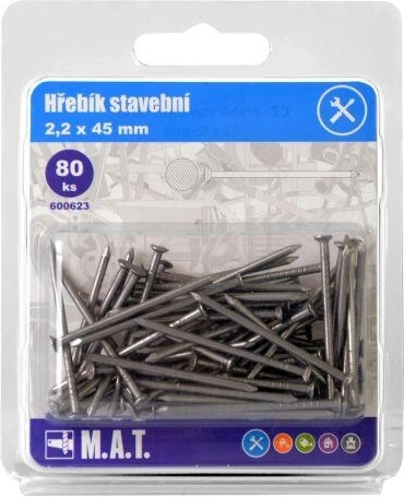 Byggesøm 45 × 2,2 mm, 80 stk.