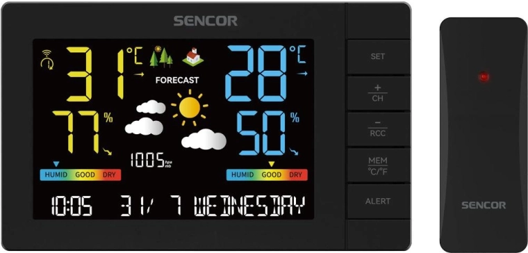 Meteostation Sencor SWS 4440 med trådløs sensor