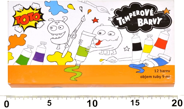 Sæt med temperafarver 12 stk.