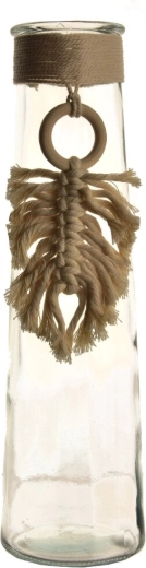 Glasvase Macramé 9 × 9 × 35 cm