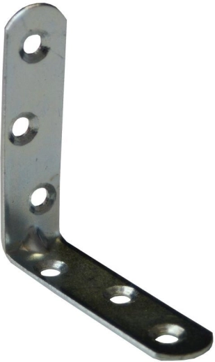 Monteringsvinkel med præget forstærkning 70 × 18 × 2 mm, hvid galvanisering, 15 stk.