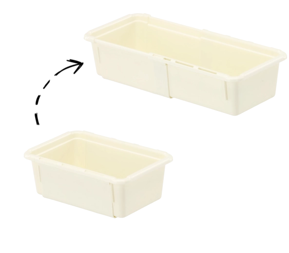Udtrækkelig skuffeorganizer MiniMax 18,5–28,5 × 12,5 × 7 cm, beige