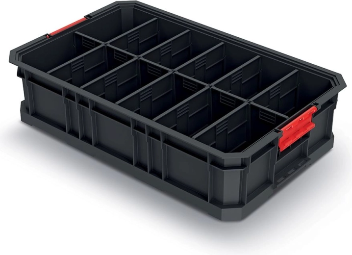 Modulær transportkasse med skillevægge 520 × 327 × 125 mm