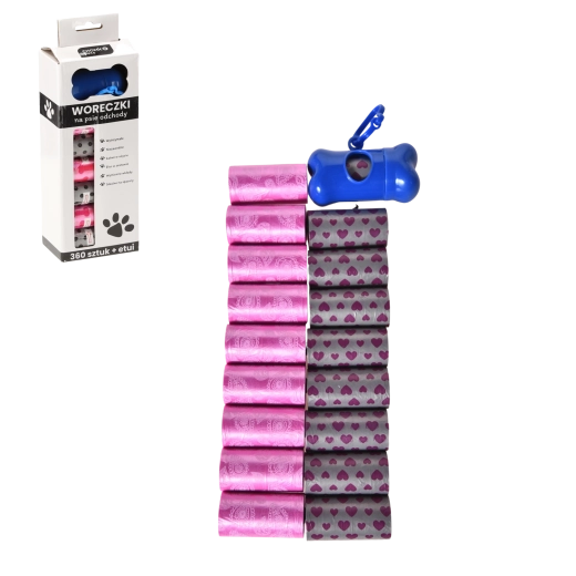 Poser til hundeekskrementer med dispenser, 360 stk.