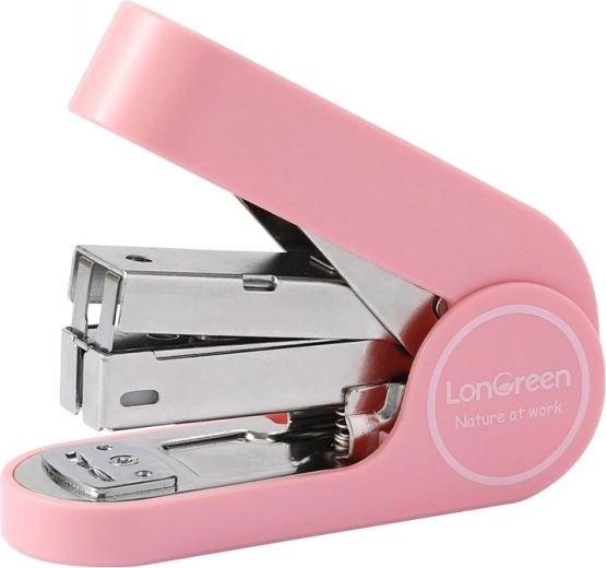 Hæftemaskine Deli LonGreen op til 25 ark, pink