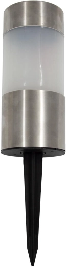 Solcelledrevet LED havelampe i rustfrit stål, diameter 6 cm, højde 23 cm