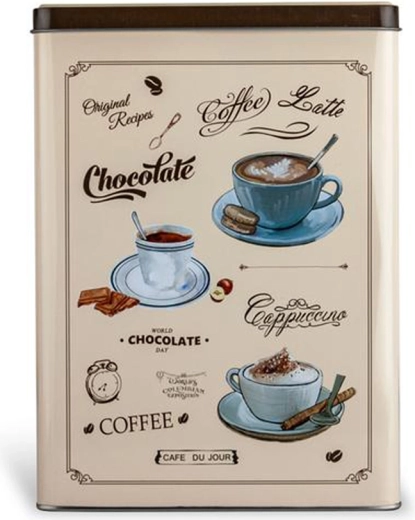 Metalæske Cafe9 du Jour rektangule6r 18 d7 10 d7 25 cm