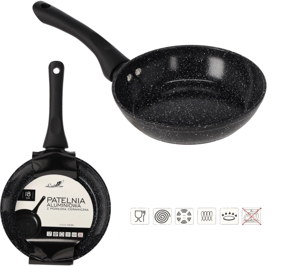 Aluminiumpande 18 cm med keramisk belægning til induktion