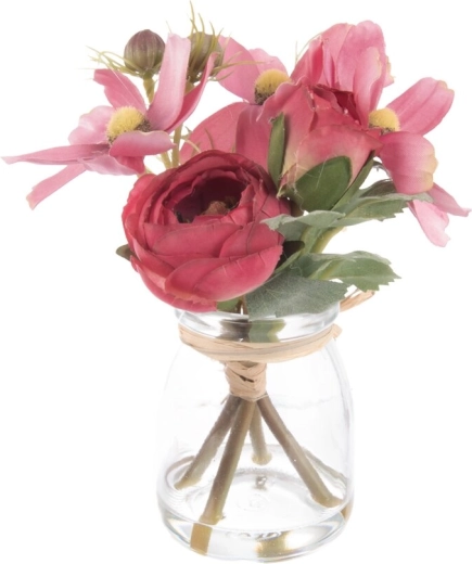 Vase Blomst rosa 15 cm (glas og UH-plast)