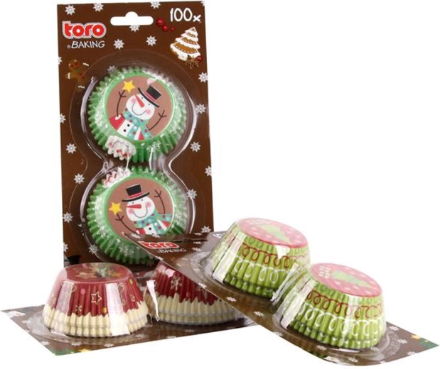 TORO papirforme til muffins – julemotiv, 100 stk.