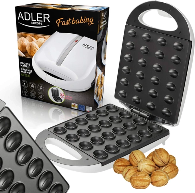 Adler AD 3039 Elektrisk nøddebageform 24 stk. XL 1600 W