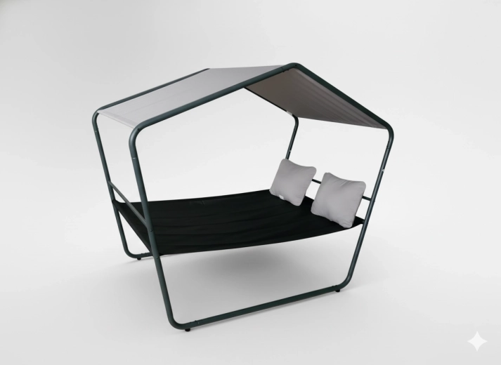 Dobbelthave-liggestol med baldakin