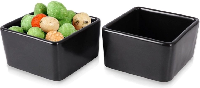 Porcelænsskåle til snacks, sorte, 100 ml, 2 stk.