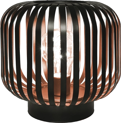 Solight oval metal lanterne med micro-LED, varm hvid, kobberfarvet