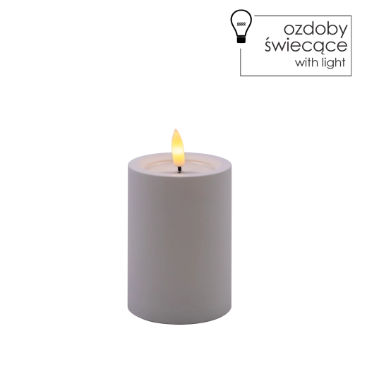 LED stearinlys hvid 7 × 10 cm med flakkende flamme