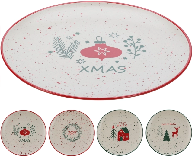 Julemiddagstallerken i stentøj 26,5 cm