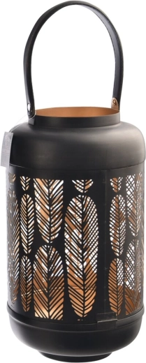 Lysestage LEAF sort-guld 38 cm