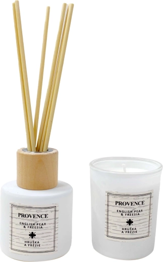 Gavesæt Pære og fresia PROVENCE – lys og diffuser