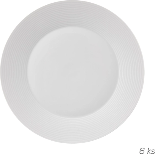 Flad tallerken Mona med streg 27 cm, 6 stk.