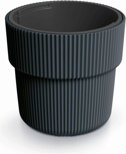 Urtepotteskjuler med indsats MILLY 39 cm – antracit, selvvandende plastikcover