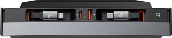 Baseus T-Space hub til Tesla med udtrækkelige USB-C kabler (sort)