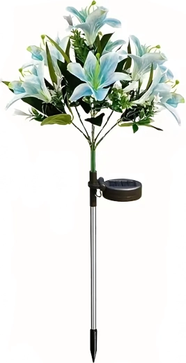 Solcelledrevet havelampe i liljeform – dekorativ LED-blomst til bedet