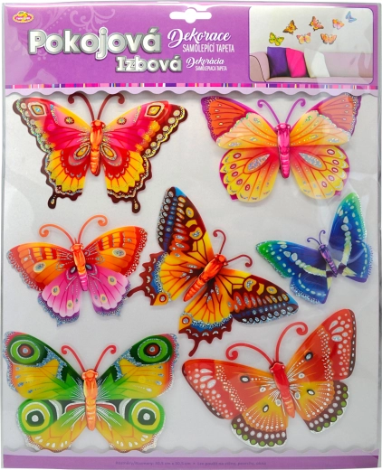 Vægklistermærker med 3D-sommerfugleeffekt, sæt á 12 stk.