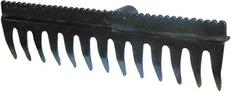 Rive med afretningsliste 38,5 × 11 cm, 13 tænder, PA med glasfiber, uden skaft