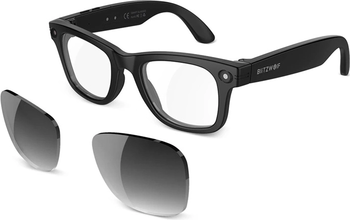 Smarte briller BlitzWolf BW-AG1 Pro med AI og fotokromatiske udskiftelige glas