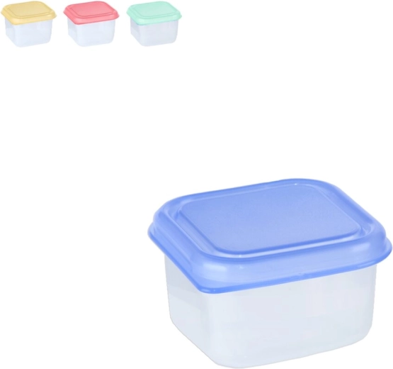 Mini firkantet plastdåse 0,1 l – farvemix