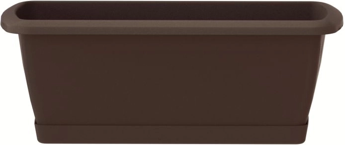 Blomsterkasse med underskål Respana Set 49 cm brun