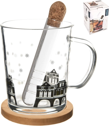 Glaskrus Domky med bambusunderkop og infuser 0,42 l
