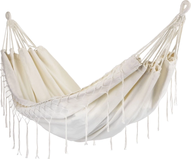Havestol hængekøje til to personer boho beige 200 × 150 cm