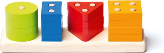 Træpuslespil til sortering af former CUBIKA, 17 dele