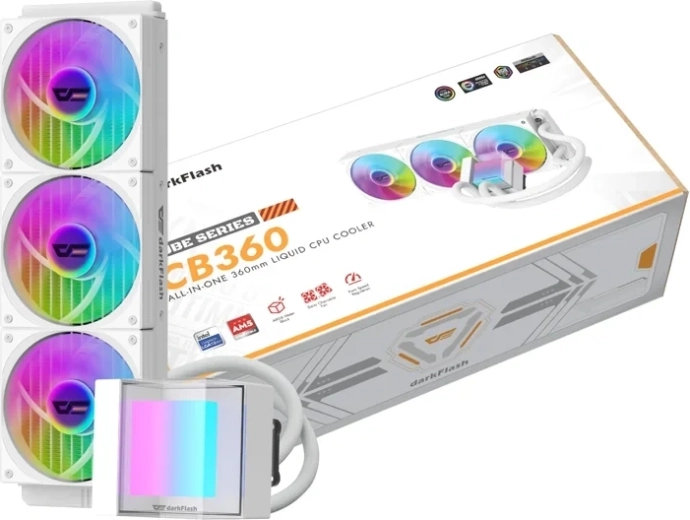 DarkFlash CB360 360 mm ARGB vandkøler til CPU – hvid