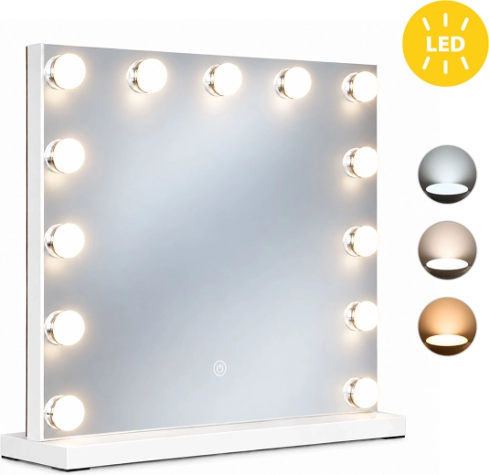 Kosmetikspejl ModernHome med LED-belysning 50 × 40 cm