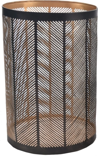 Lysestage Line i metal sort/guld 22 cm